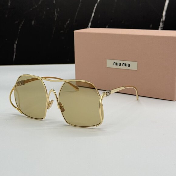 NEW MIU MIU MUA55S 5AK10R SUNGLASSES GOLD WOMEN MU A55S, SMU A55 main image 9
